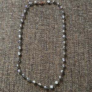 Vintage Copper And Blue Faceted Glass Beaded Necklace💫